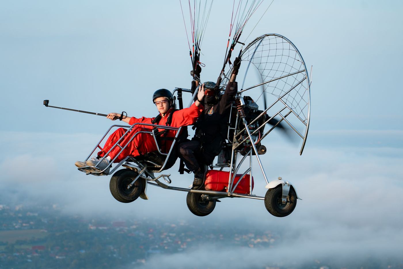 Paramotor flight over Chiang Mai