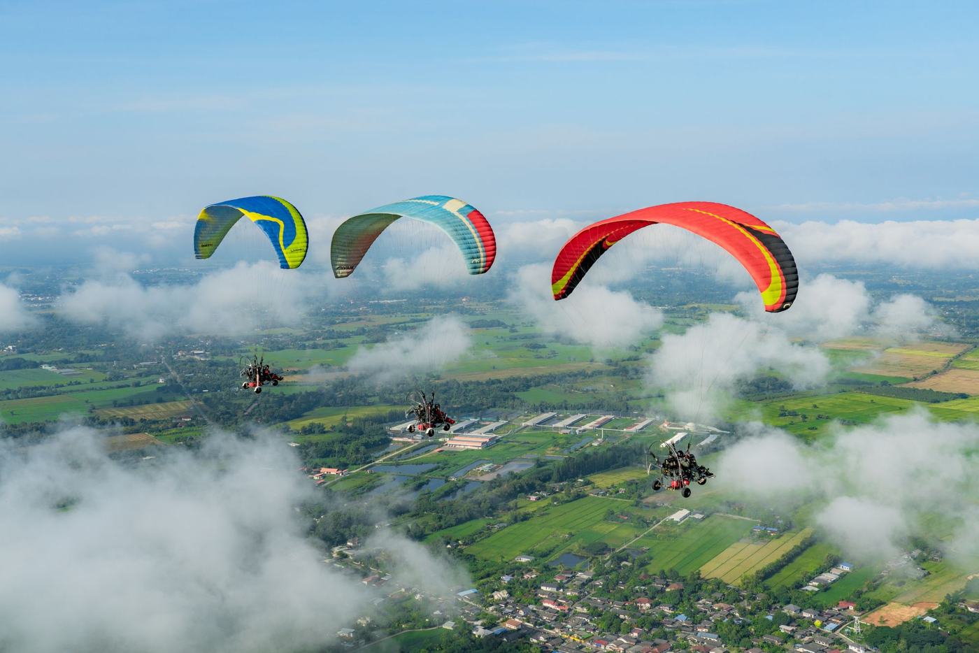 Paramotor flight over Chiang Mai