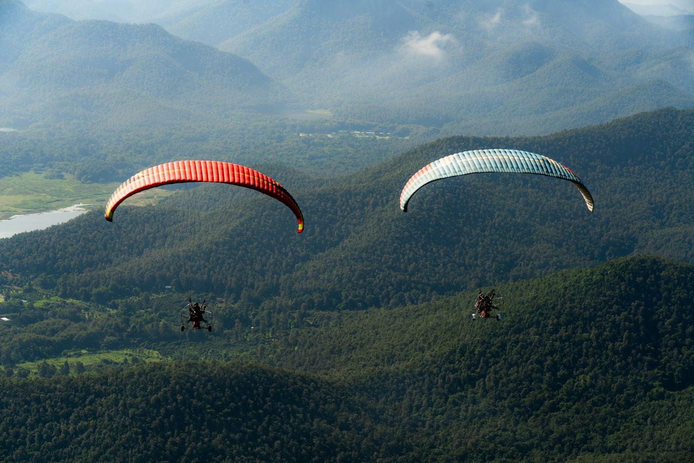 Paramotor flight over Chiang Mai
