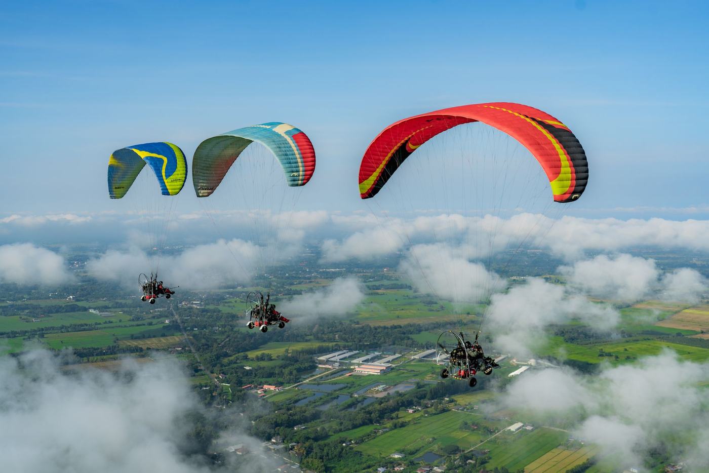 Paramotor flight over Chiang Mai
