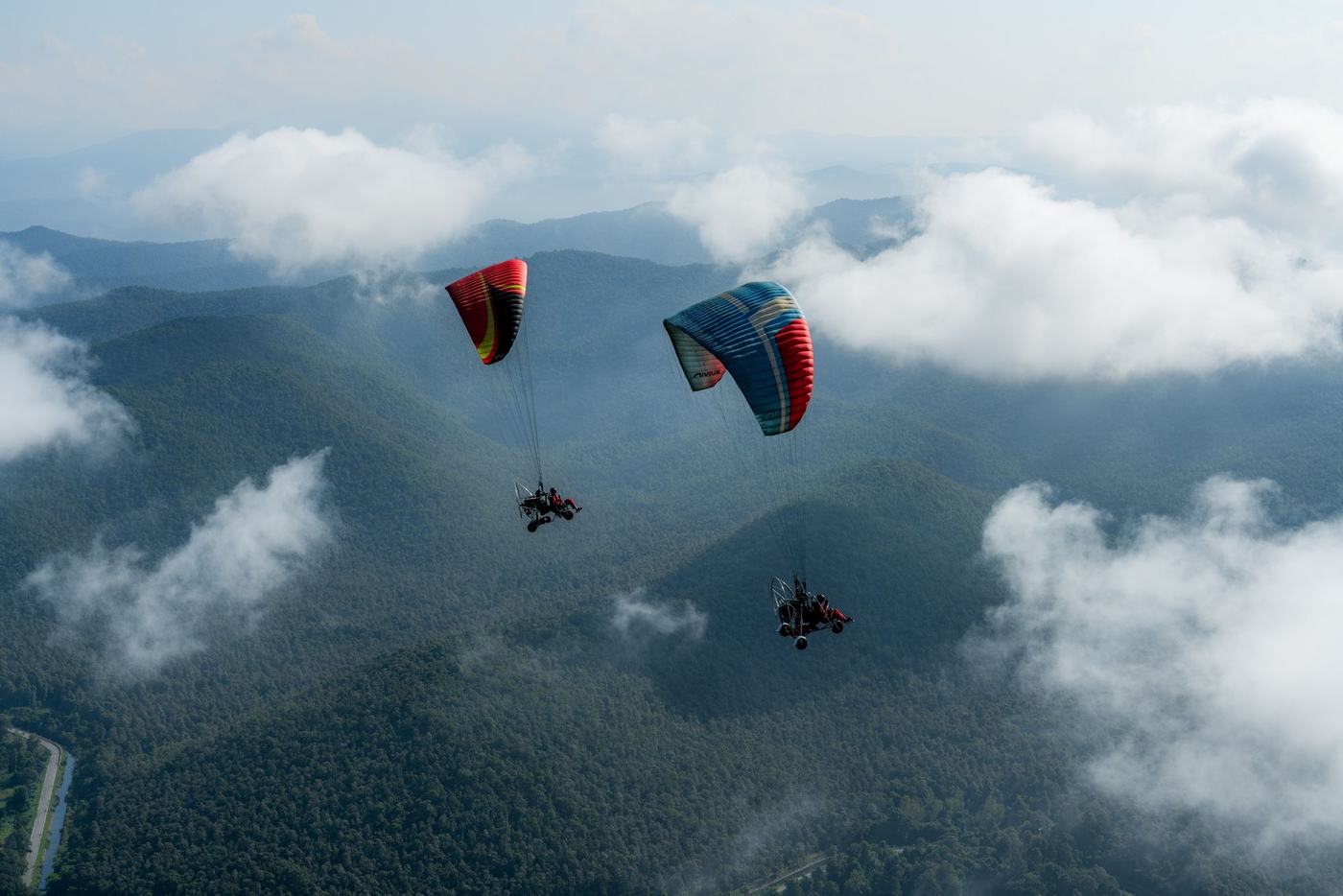 Paramotor flight over Chiang Mai